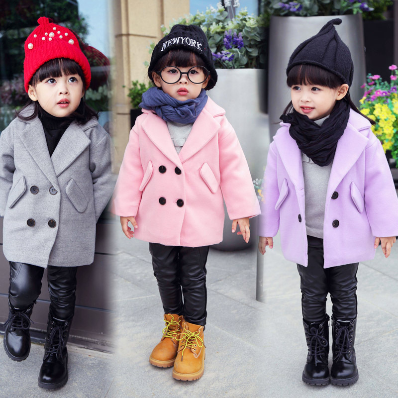 【今童旗】2015冬款童裝 韓版女童外套 中小童加厚糖果色尼大衣工廠,批發,進口,代購