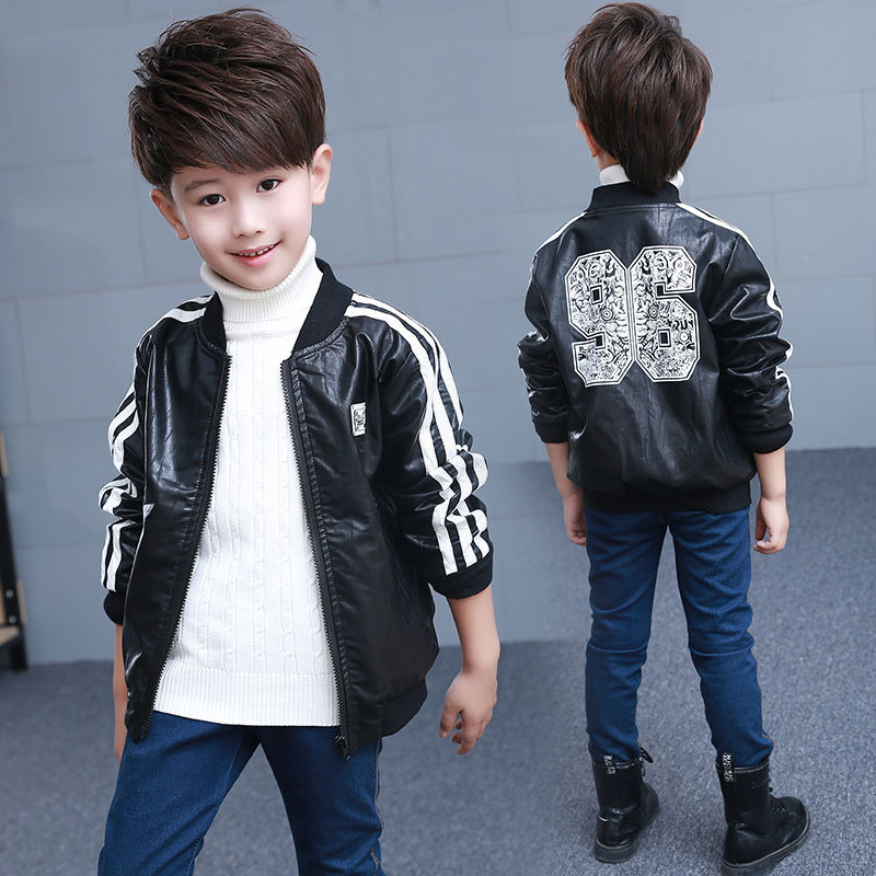 2017春季新款韓版男童外套皮衣印96夾克男童水洗皮衣一件代發工廠,批發,進口,代購