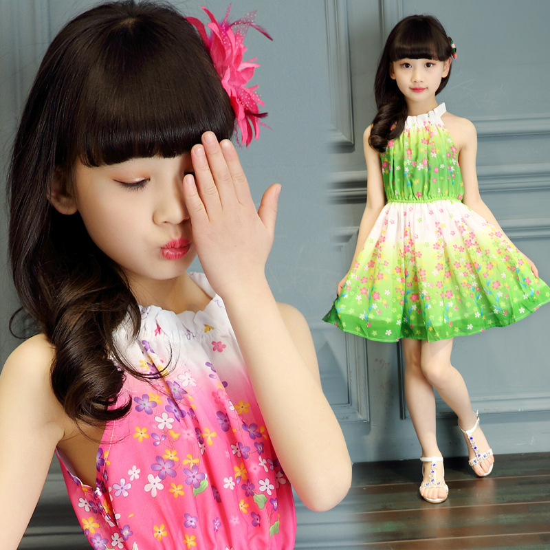 2016夏裝新版女童背心裙 拼接印花兒童舞蹈裙 韓國童裝一件代發批發・進口・工廠・代買・代購