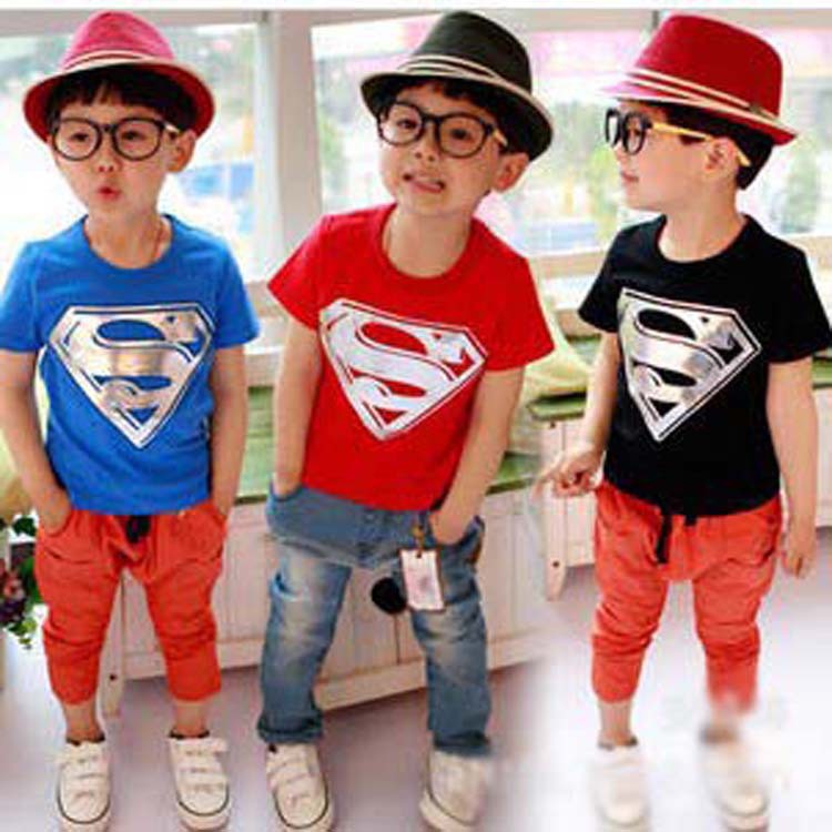 夏款兒童裝　16韓版超人卡通Ｔ恤　中小兒童短袖　一件代發批發・進口・工廠・代買・代購
