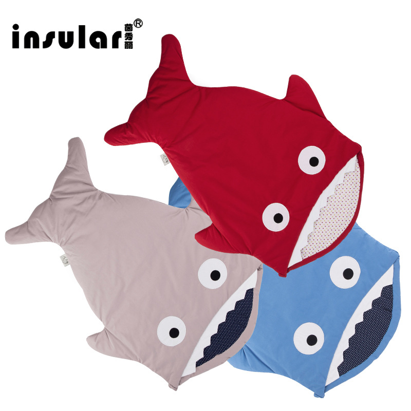 茵秀麗新款童睡袋嬰兒被子睡袋全棉抱被兒童鯊魚睡袋卡通包被批發批發・進口・工廠・代買・代購