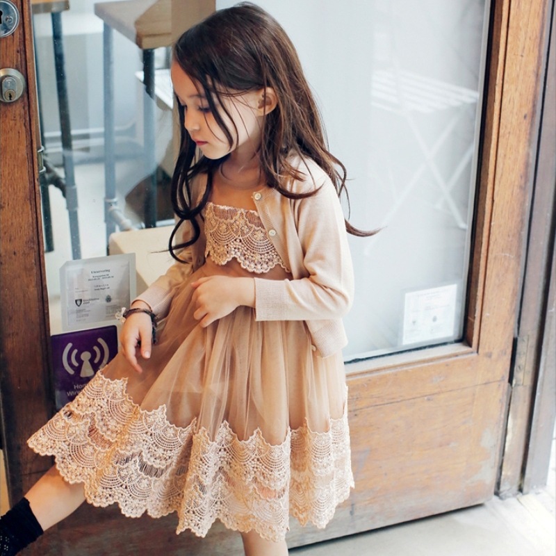 2016新款春夏韓國韓版童裝批發女童蕾絲公主連衣裙背心裙一件代發批發・進口・工廠・代買・代購