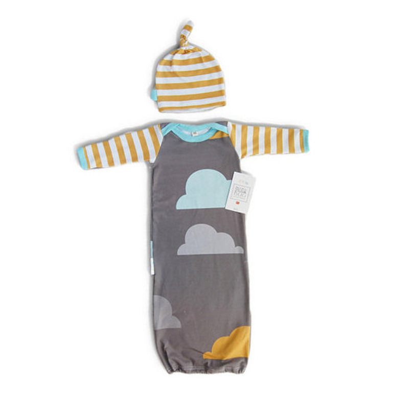 男女兒童歐美外貿嬰兒睡袋 雲朵睡袋+條紋帽子兩件套空調防踢被批發・進口・工廠・代買・代購