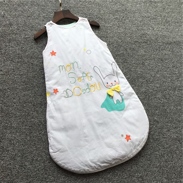 外貿歐美單 冬季寶寶純棉刺繡無袖背心式夾棉睡袋 6個月-3歲工廠,批發,進口,代購