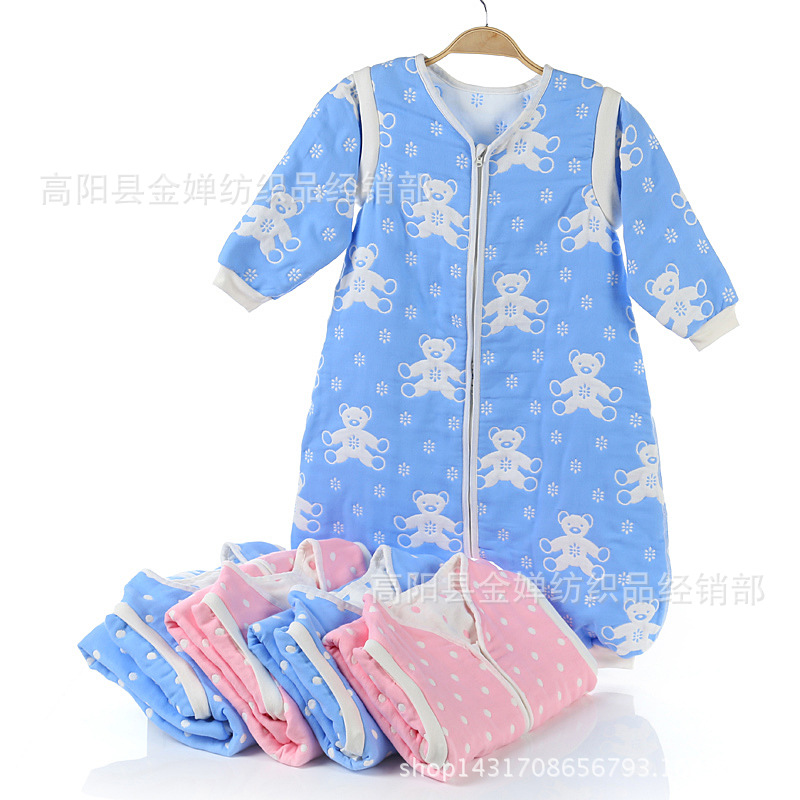 廠傢直銷 六層紗佈 純棉加厚 兒童分腿睡袋工廠,批發,進口,代購