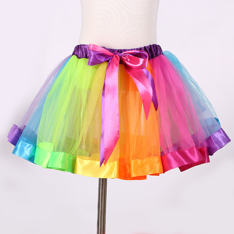 外貿女童 彩虹tutu裙 半身裙童裙批發 歐美兒童芭蕾舞蹈裙紗裙工廠,批發,進口,代購