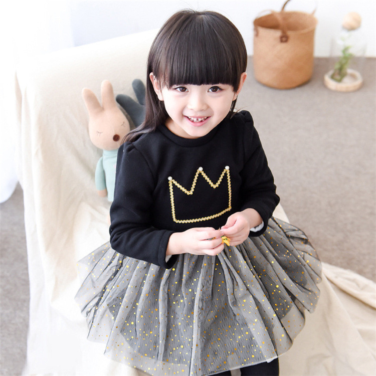 一件代發韓版女童連衣裙 中小童寶寶時尚拼接裙 兒童公主裙代發工廠,批發,進口,代購