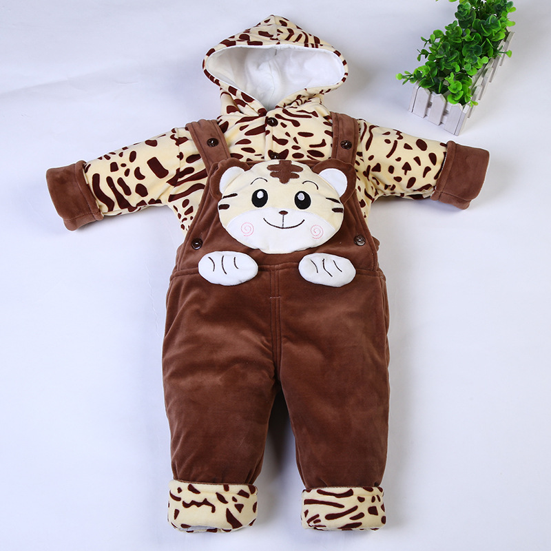 冬季韓版男童毛絨加絨加厚保暖嬰兒套裝兒童連身衣爬服廠傢直銷工廠,批發,進口,代購