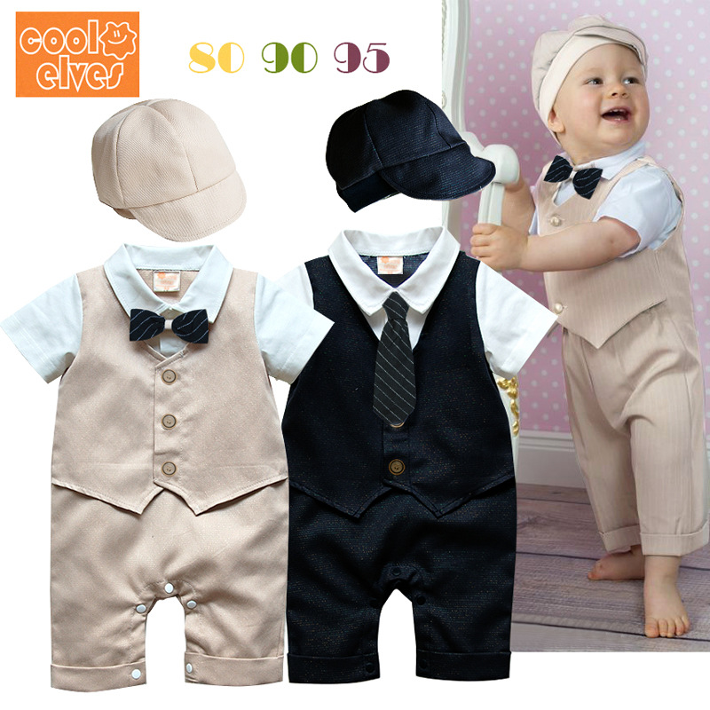 嬰兒夏裝連身衣 男寶寶紳士哈衣11338紳士短袖連身爬服工廠,批發,進口,代購
