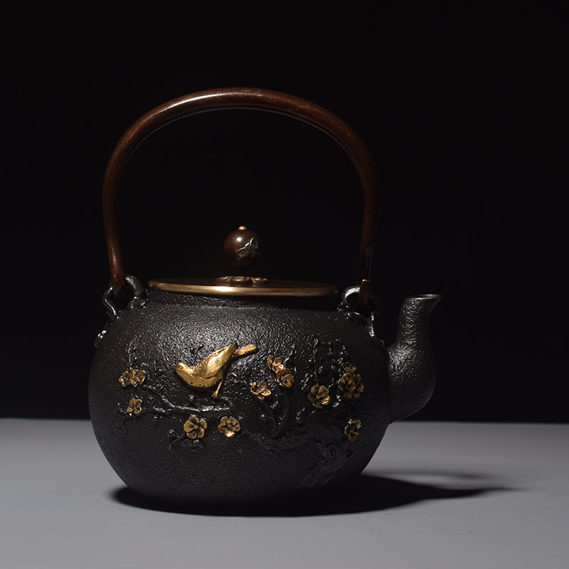 報喜鳥無塗層鐵茶壺 日本鐵壺鑄鐵壺生鐵壺 銅蓋煮水茶壺批發批發・進口・工廠・代買・代購