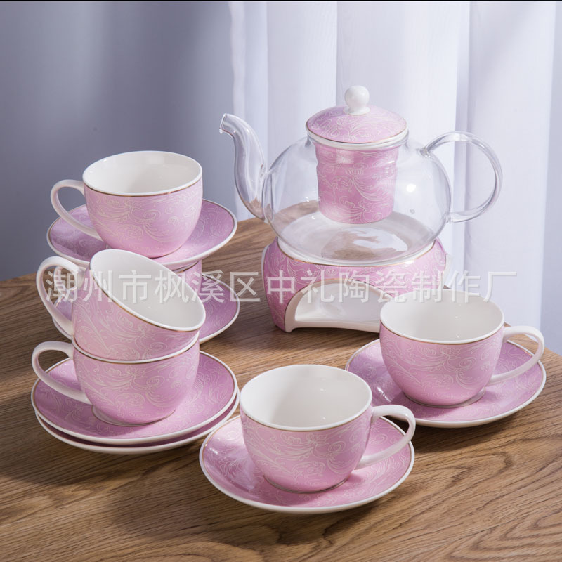 中禮陶瓷 茶壺茶杯套裝 茶具玻璃 陶瓷禮品 陶瓷玻璃杯 贈品定製工廠,批發,進口,代購