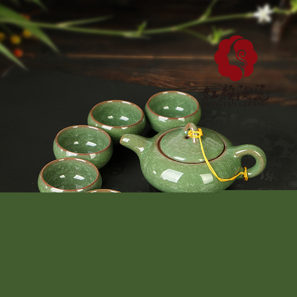 廠傢促銷 茶具 功夫茶具 冰裂 茶具套裝 手折紙板盒配手提袋 七色工廠,批發,進口,代購