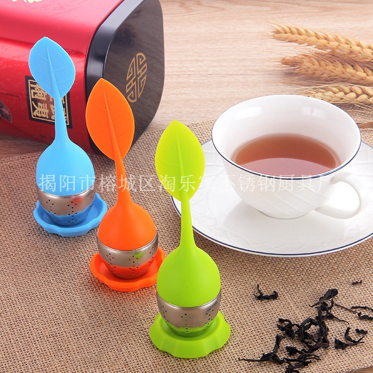 廠傢直銷 304不銹鋼矽膠茶漏 茶球 茶具 創意泡茶小工具濾茶器批發・進口・工廠・代買・代購