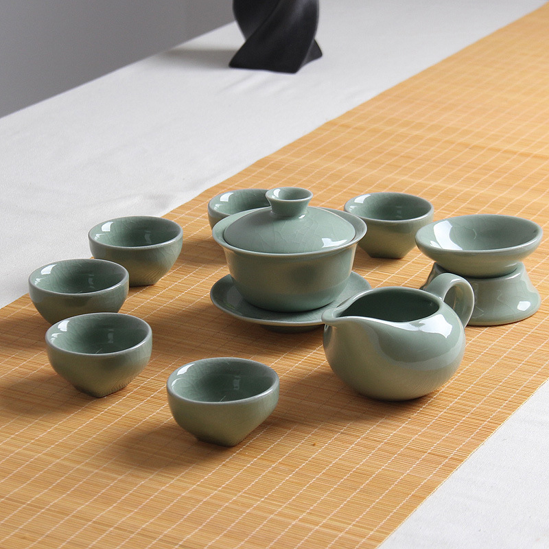 功夫茶具套裝特價整套茶具冰裂釉哥窯汝窯茶具套裝 傢用工廠,批發,進口,代購