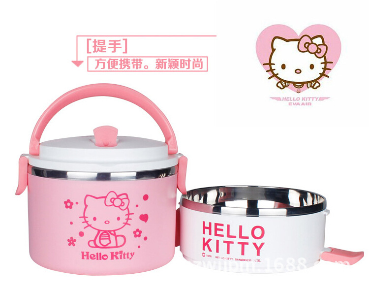 特價學生飯盒HelloKitty卡通餐具 兒童時尚防漏飯盒 叮當貓1.7升批發・進口・工廠・代買・代購