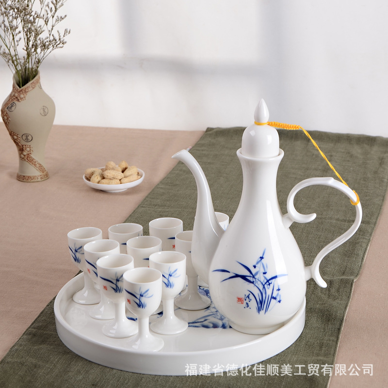 廠傢供應陶瓷酒具套裝 分酒器酒盅 高檔白酒杯 批發 可定製logo工廠,批發,進口,代購
