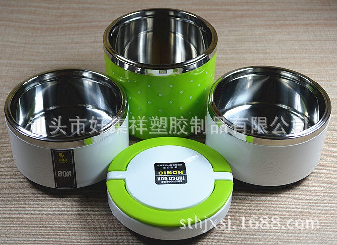 供應熱銷 手提飯盒J8505 三層飯盒 時尚  樂彩保溫飯盒批發・進口・工廠・代買・代購