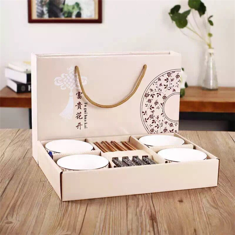 婚慶手繪禮品餐具套裝 韓式花開傢和富貴陶瓷碗 禮盒碗筷套裝工廠,批發,進口,代購