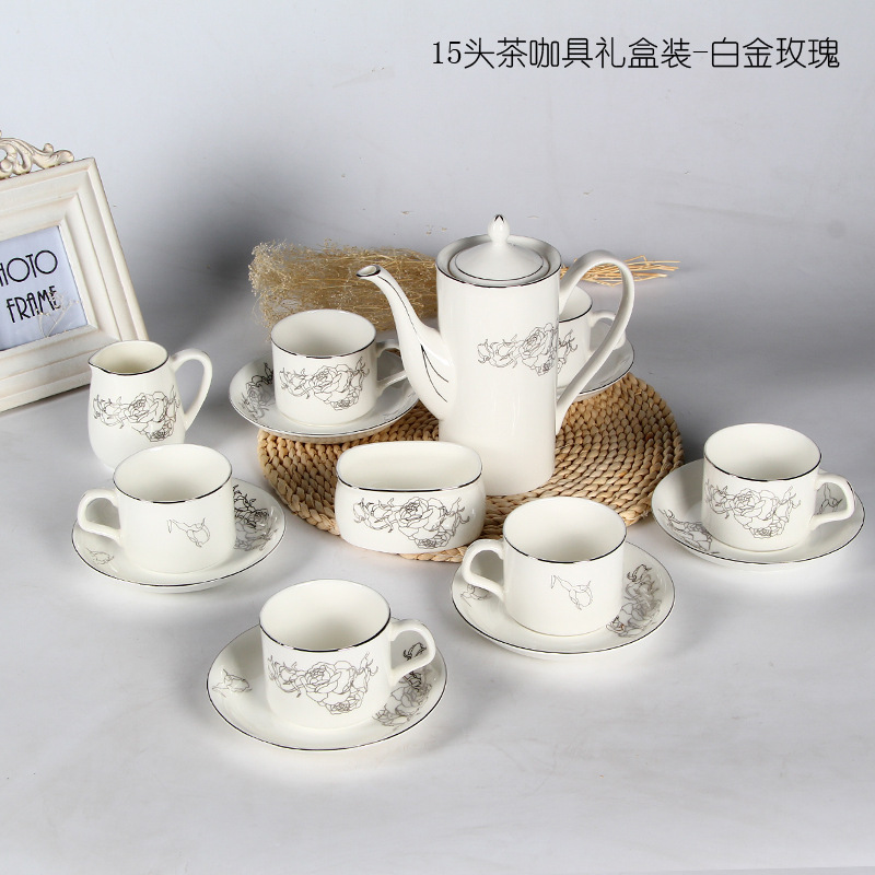 批發零售咖啡具套裝15頭下午茶具紅茶杯子澳式咖啡杯禮盒陶瓷禮品工廠,批發,進口,代購