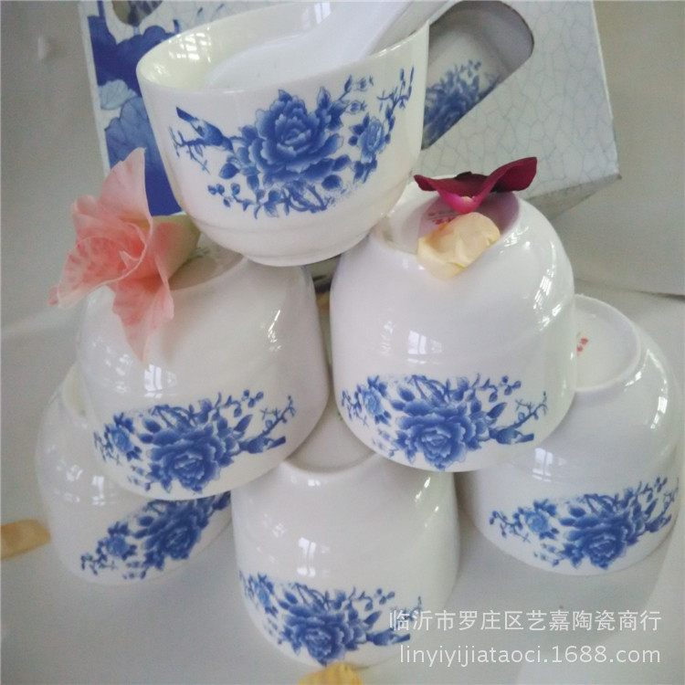 6碗6勺陶瓷餐具 套裝禮品促銷品陶瓷茶具新款廠傢直銷批量批發工廠,批發,進口,代購