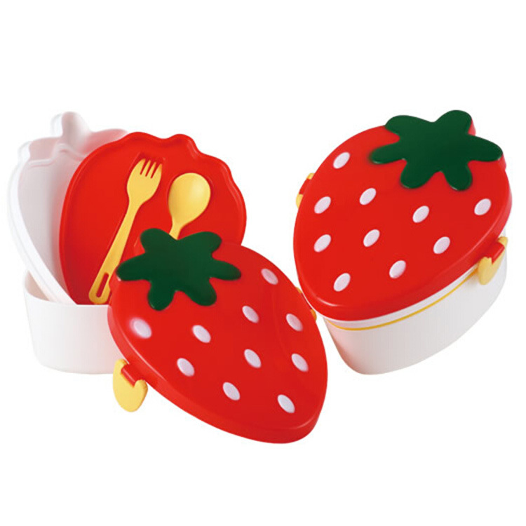 創意新款卡通草莓形狀飯盒保鮮飯盒 塑料草莓便當飯盒水果保鮮盒批發・進口・工廠・代買・代購