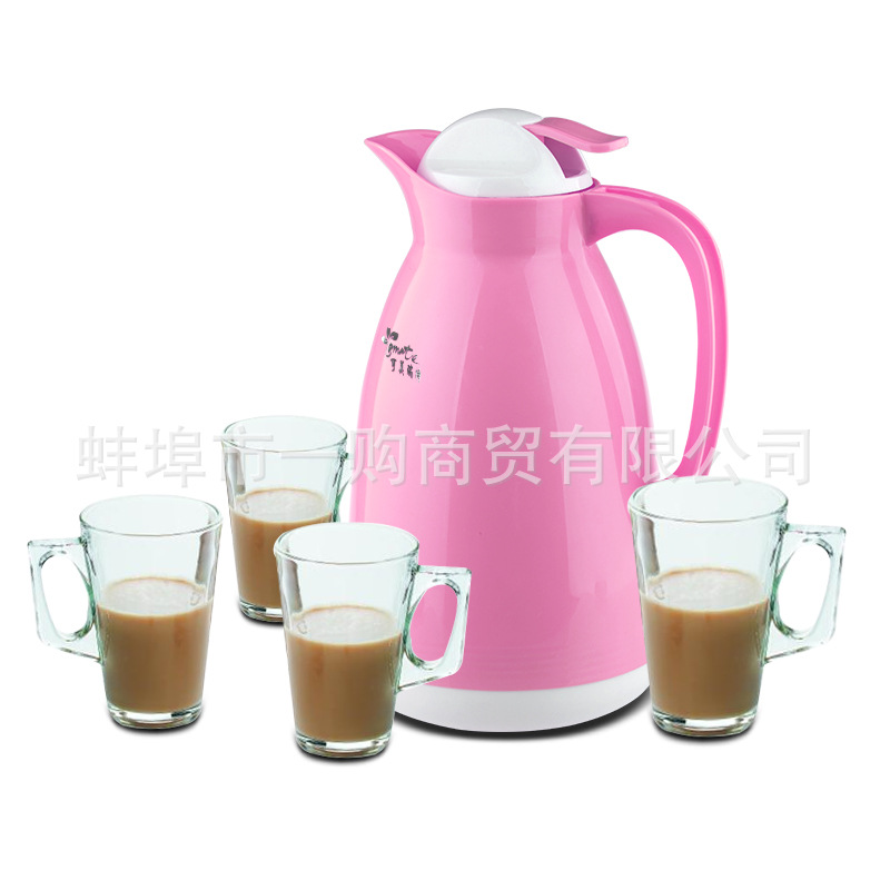 可美瑞特居傢暖水壺大容量保溫瓶多彩保溫咖啡壺五件套工廠,批發,進口,代購