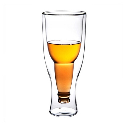 耐冷創意啤酒杯個性翻轉啤酒杯玻璃杯果汁杯大容量雙層吹製透明杯工廠,批發,進口,代購
