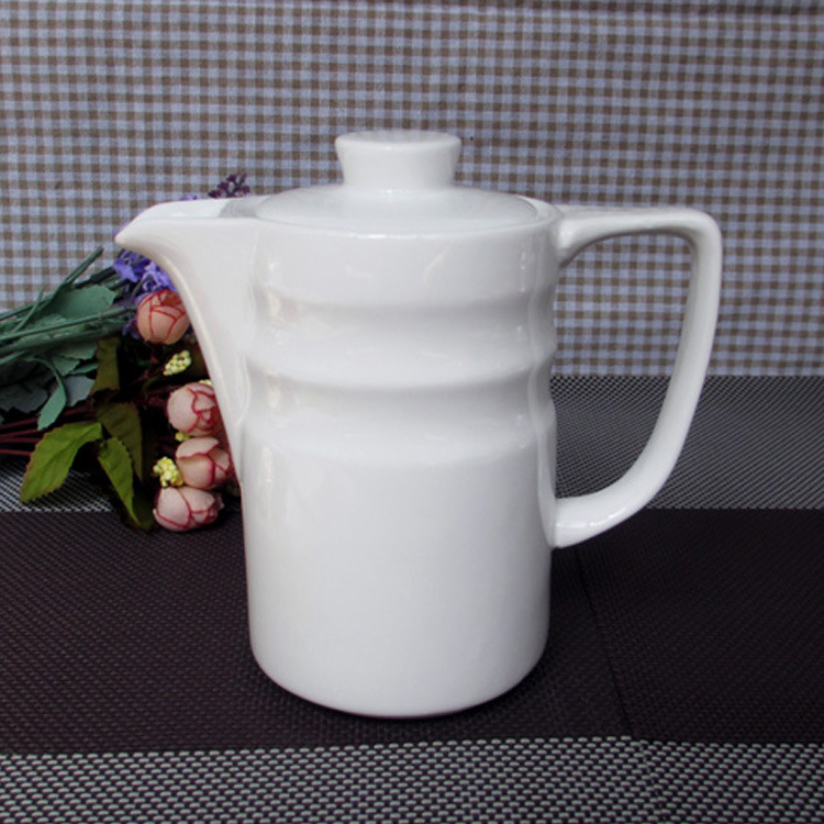 廠傢直銷 歐式咖啡壺陶瓷 純白色茶壺水壺批發批發・進口・工廠・代買・代購