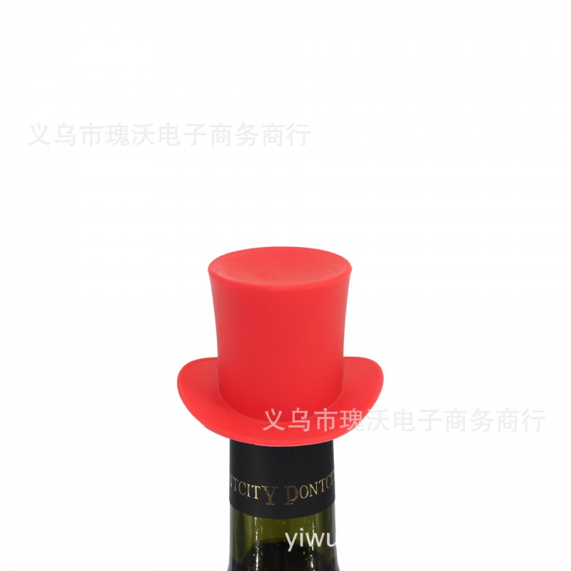 升級款食品級矽膠小禮帽保鮮酒瓶塞 紅酒塞 牛仔帽酒瓶塞批發・進口・工廠・代買・代購