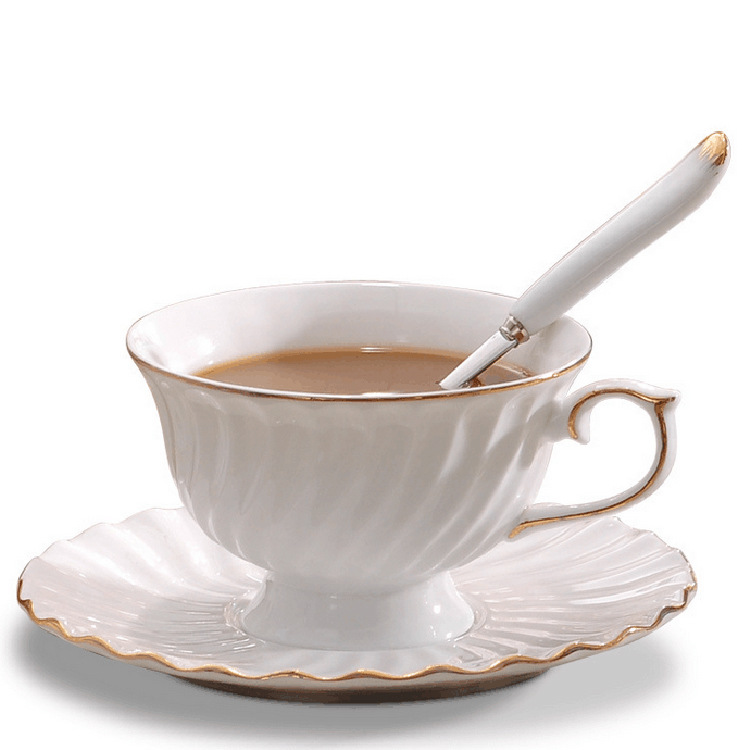 骨瓷咖啡杯套裝 歐式下午茶 旋紋杯子 高檔禮品杯套裝 logo定製工廠,批發,進口,代購