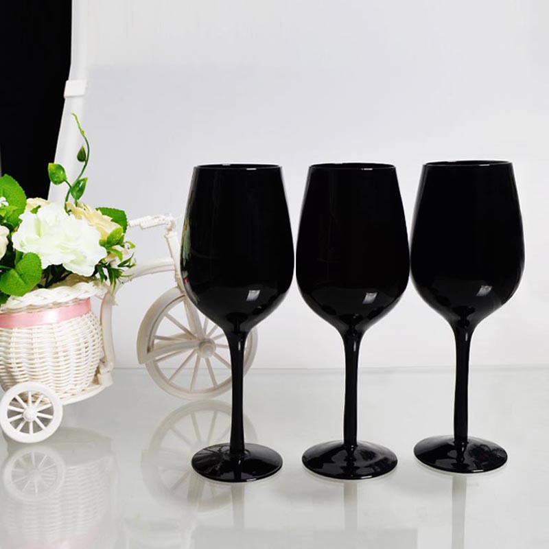 廠傢生產高腳紅酒杯 黑色玻璃紅酒杯 古典黑玻璃紅酒杯 葡萄酒杯工廠,批發,進口,代購