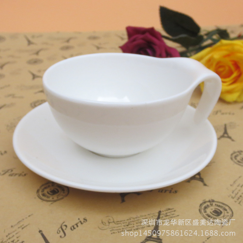 陶瓷純白咖啡杯碟套裝歐式陶瓷器創意簡約下午茶杯帶碟子馬克杯子工廠,批發,進口,代購