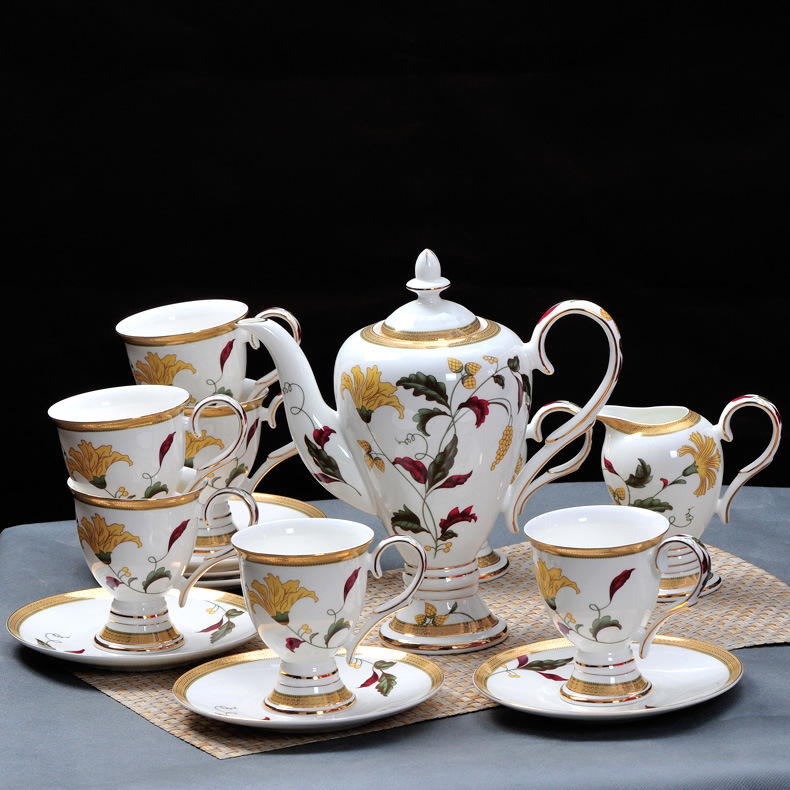 英式骨瓷紅茶下午茶咖啡杯套裝陶瓷咖啡套具禮品咖啡杯壺糖奶罐工廠,批發,進口,代購