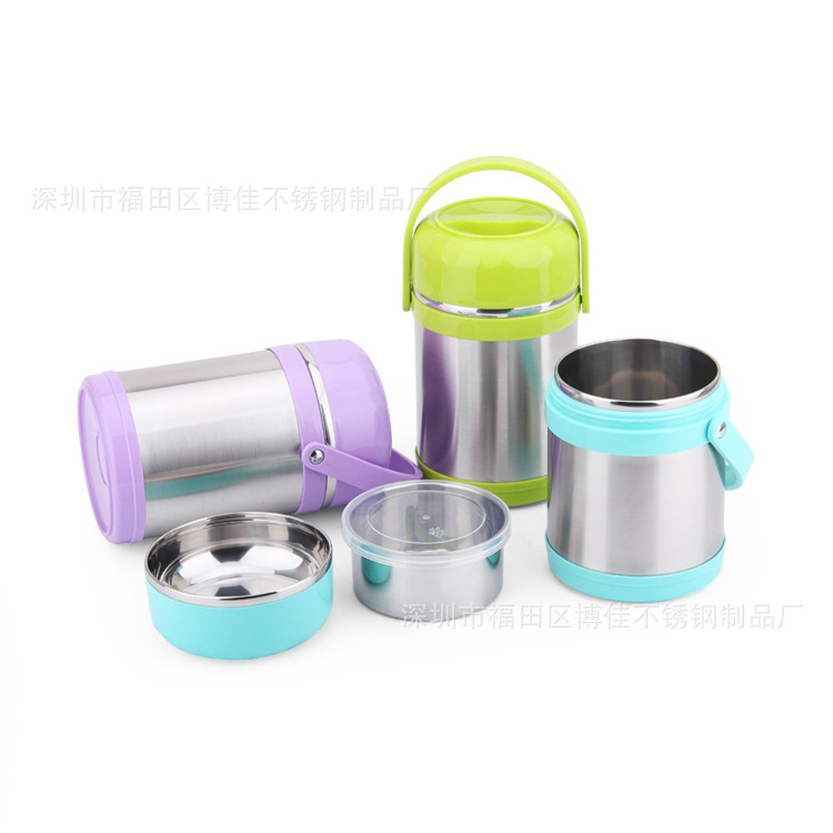 不銹鋼保溫提鍋防溢PU發泡保暖飯盒直型炫彩密封便當餐具貨比三傢批發・進口・工廠・代買・代購