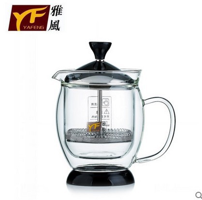 正品 雅風玻璃沖茶器/耐熱玻璃咖啡壺/雙層法壓壺/過濾網泡茶壺工廠,批發,進口,代購