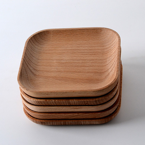 新款木餐具食器 櫸木碟木盤整木製方形碟12.8cm批發・進口・工廠・代買・代購