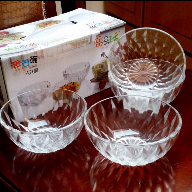 玻璃碗 鉆石碗盤六件套  沙拉碗會銷禮品套裝 活動贈品廠傢批發批發・進口・工廠・代買・代購