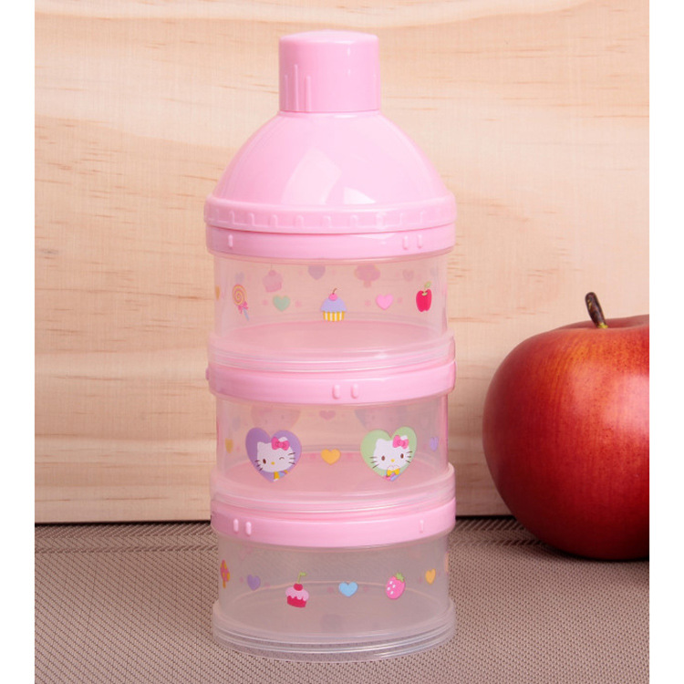 韓國正品hellokitty多功能三格奶粉盒 凱蒂貓奶粉格3段奶瓶工廠,批發,進口,代購