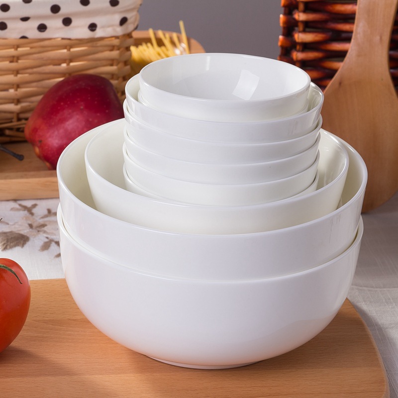景德鎮純白色陶瓷碗 4寸4.5寸5寸6寸7寸8寸9寸陶瓷湯碗麵碗飯碗批發・進口・工廠・代買・代購
