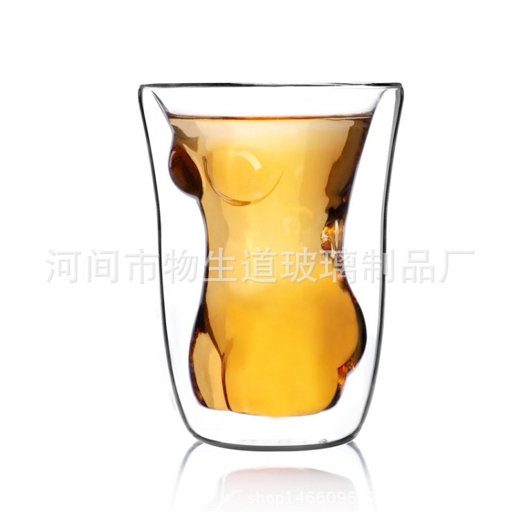 供應玻璃杯 美女猛男耐熱雙層高硼矽玻璃杯 創意玻璃酒杯特價批發批發・進口・工廠・代買・代購