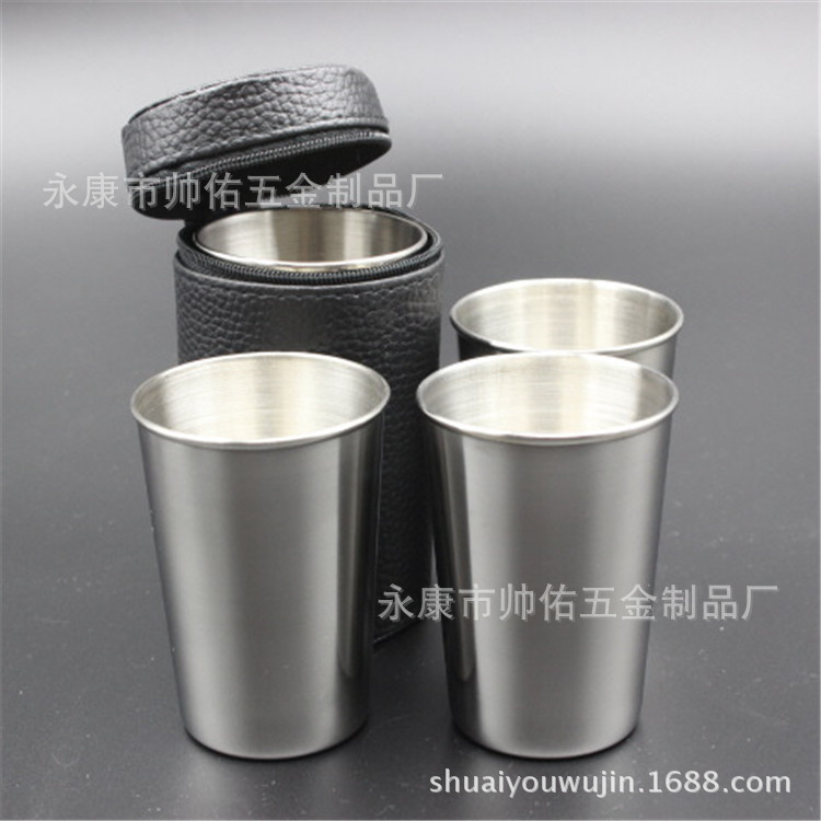 不銹鋼酒杯套裝 180ml禮品杯套裝 戶外隨身便攜式不銹鋼白酒杯批發・進口・工廠・代買・代購