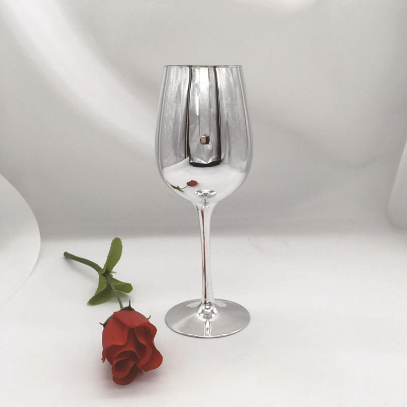 電鍍玻璃紅酒杯銀色高亮度金屬質感廠傢定製logo印製批發・進口・工廠・代買・代購