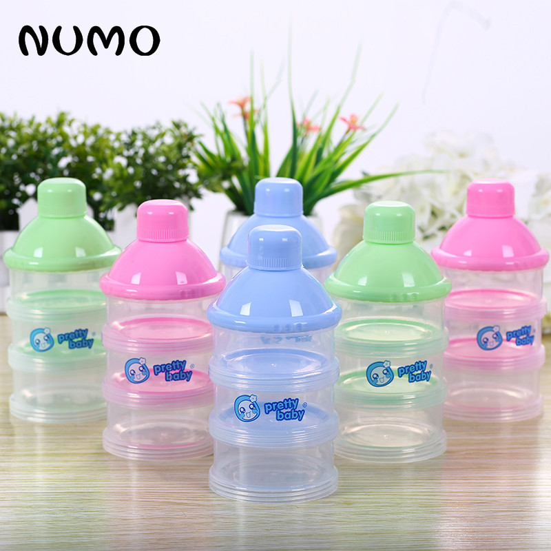 NUMO三層透明外出便攜嬰兒奶粉盒 奶粉格可拆 母嬰用品廠傢直銷工廠,批發,進口,代購