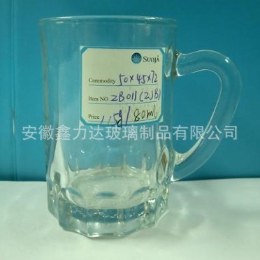 廠傢直銷大容量啤酒玻璃水杯 耐熱透明把杯  可加LOGO 可噴色工廠,批發,進口,代購