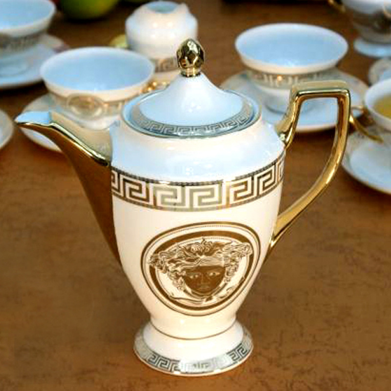 歐式咖啡杯套裝出口陶瓷盤骨瓷咖啡杯 金色餐具 會所餐具工廠直銷批發・進口・工廠・代買・代購