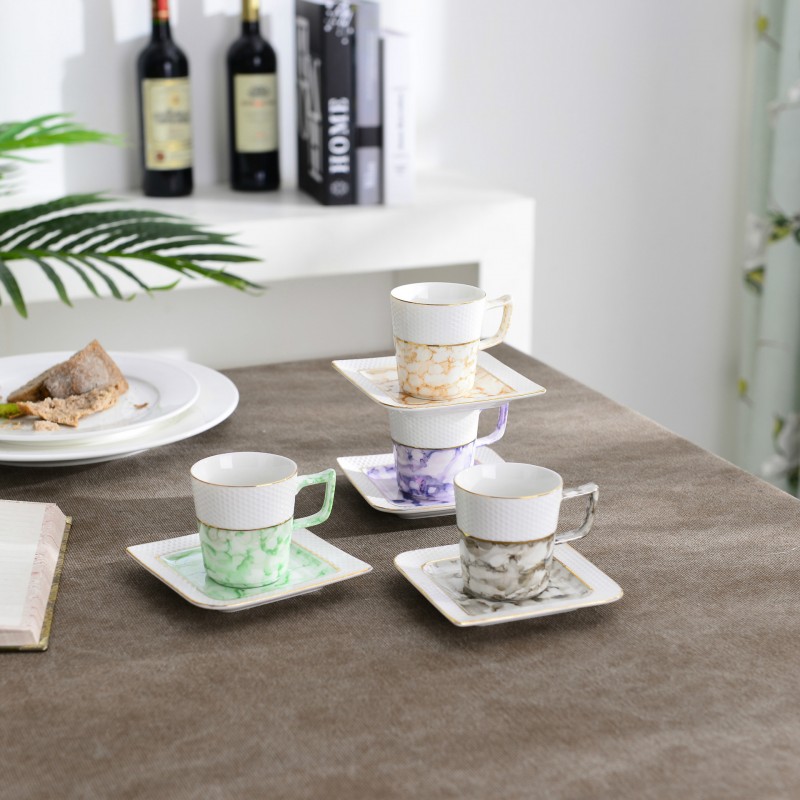 骨瓷咖啡杯 純手工製造 歐式創意陶瓷杯碟套裝帶勺 LOGO定製工廠,批發,進口,代購