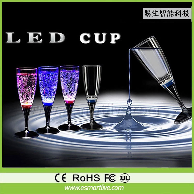 led杯子發光杯感應水杯多彩發光杯小型創意活動小禮品塑料香檳杯工廠,批發,進口,代購