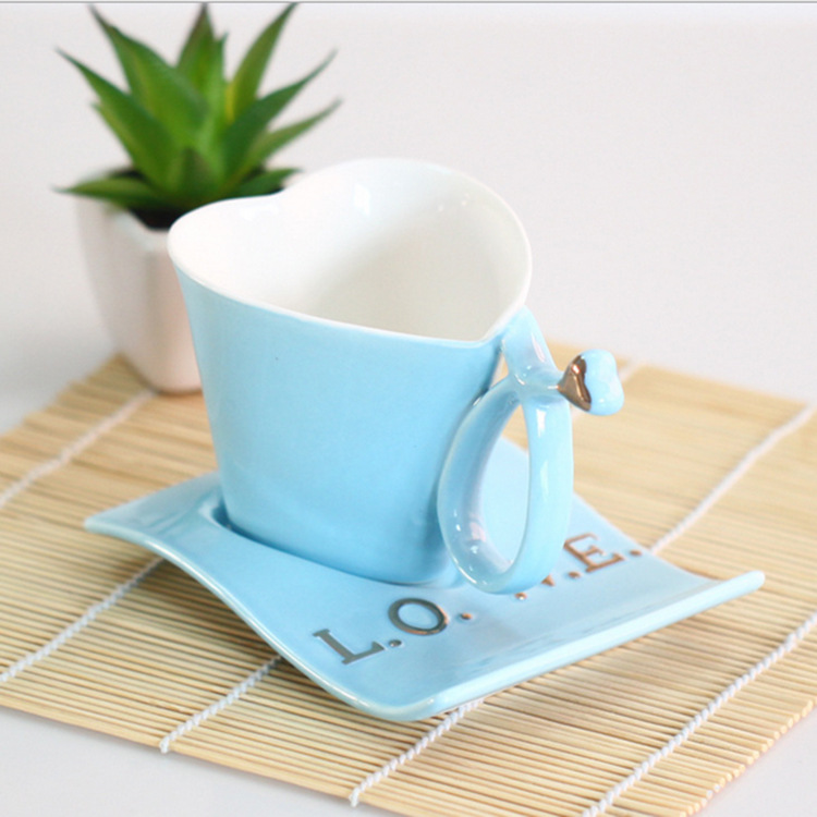 創意LOVE造型愛情咖啡杯 陶瓷情侶表白love杯子 含杯墊生日禮物批發・進口・工廠・代買・代購