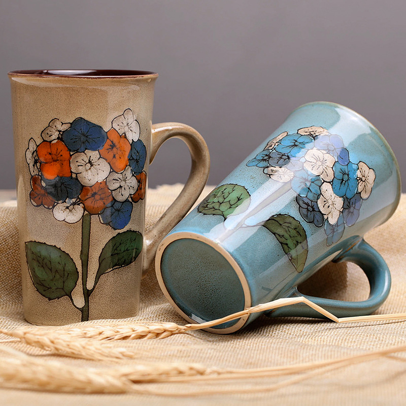 手繪陶瓷杯子 個性創意情侶 特色大號馬克杯 復古咖啡杯餐具套裝工廠,批發,進口,代購