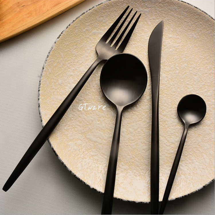 304不銹鋼西餐餐具丨葡萄牙尖尾黑金刀叉勺三件套裝送禮佳品預定批發・進口・工廠・代買・代購